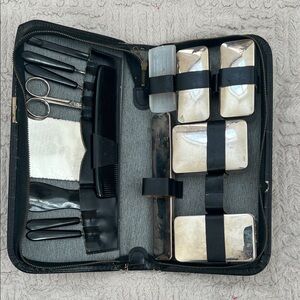 Vintage Western Germany Grooming Kit,  Toiletries travel zippered Kit